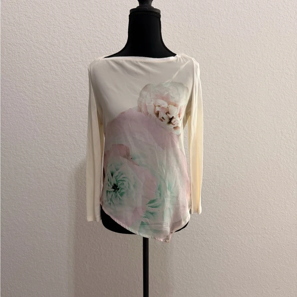ZARA Floral Knit-back and sleeve fabric + ethereal floral print - Picture 1 of 8